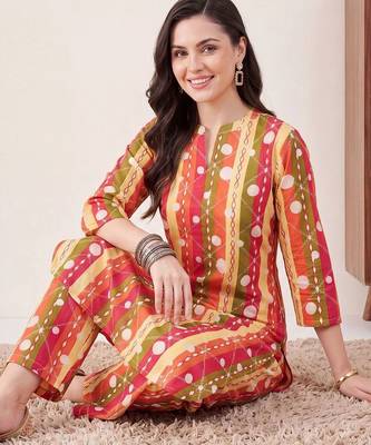 Women Printed Regular Pure Cotton Kurta with Palazzos 5