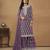 graceful wine purple embroidered georgette sharara salwar suit