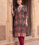 Women Ethnic Motifs Printed Regular Pure Cotton Kurta with Trousers
