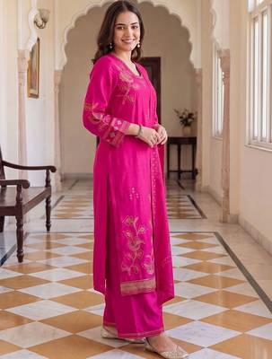 Women Floral Printed Regular Kurta with Palazzos & With Dupatta 3