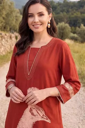 Women Animal Printed Regular Kurta with Palazzos