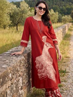 Women Animal Printed Regular Kurta with Palazzos 2