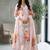 Women Floral Printed Regular Linen Kurta with Trousers & With Dupatta