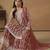 sophisticated dusty rose embroidered georgette sharara salwar suit