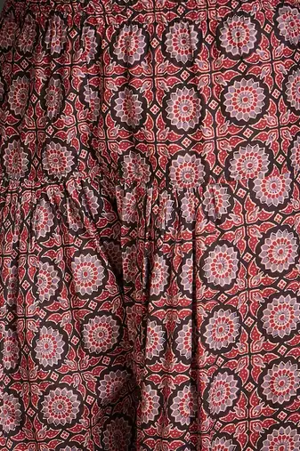 Floral Printed V-Neck Pure Cotton Straight Kurta With Salwar
