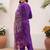 Women Floral Angrakha Kurta with Trousers & With Dupatta