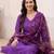 Women Floral Angrakha Kurta with Trousers & With Dupatta