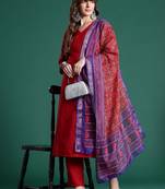 Women Ethnic Motifs Regular Kurta with Trousers & With Dupatta