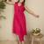 Pink Solid A-Line Kurta Trousers Set