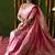Baby pink woven banarasi silk blend saree with blouse