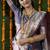 Steel grey woven banarasi silk blend saree with blouse