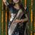 Black woven banarasi silk blend saree with blouse
