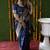 Navy blue woven banarasi silk blend saree with blouse