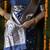 Navy blue woven banarasi silk blend saree with blouse