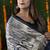 Navy blue woven banarasi silk blend saree with blouse