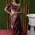 Maroon woven banarasi silk blend saree with blouse