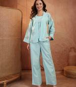 Women cotton embroidered tunic with palazzos