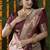 Maroon woven banarasi silk blend saree with blouse