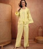 Women cotton embroidered tunic with palazzos
