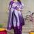 Purple woven banarasi silk blend saree with blouse