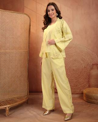Women cotton embroidered tunic with palazzos 2