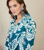 Women Floral Printed Cotton Kurta with Trousers