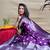 Purple woven banarasi silk blend saree with blouse
