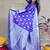 Royal blue woven banarasi silk blend saree with blouse