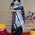 Black woven banarasi silk blend saree with blouse