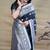 Black woven banarasi silk blend saree with blouse