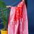 Red woven banarasi silk blend saree with blouse