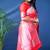 Red woven banarasi silk blend saree with blouse