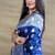 Navy blue woven banarasi silk blend saree with blouse