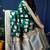 Dark green woven banarasi silk blend saree with blouse