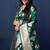 Dark green woven banarasi silk blend saree with blouse