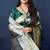 Dark green woven banarasi silk blend saree with blouse