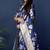 Navy blue woven banarasi silk blend saree with blouse