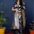 Black woven banarasi silk blend saree with blouse