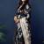 Black woven banarasi silk blend saree with blouse