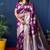Purple woven banarasi silk blend saree with blouse