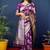 Purple woven banarasi silk blend saree with blouse