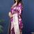 Purple woven banarasi silk blend saree with blouse