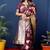 Maroon woven banarasi silk blend saree with blouse