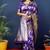 Violet woven banarasi silk blend saree with blouse