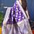 Violet woven banarasi silk blend saree with blouse