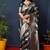 Black woven banarasi silk blend saree with blouse