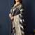 Black woven banarasi silk blend saree with blouse