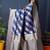 Navy blue woven banarasi silk blend saree with blouse