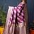 Magenta purple woven banarasi silk blend saree with blouse