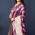 Magenta purple woven banarasi silk blend saree with blouse
